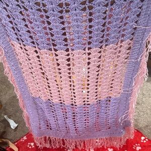Handmade Purple and Pink Kids Crochet Blanket